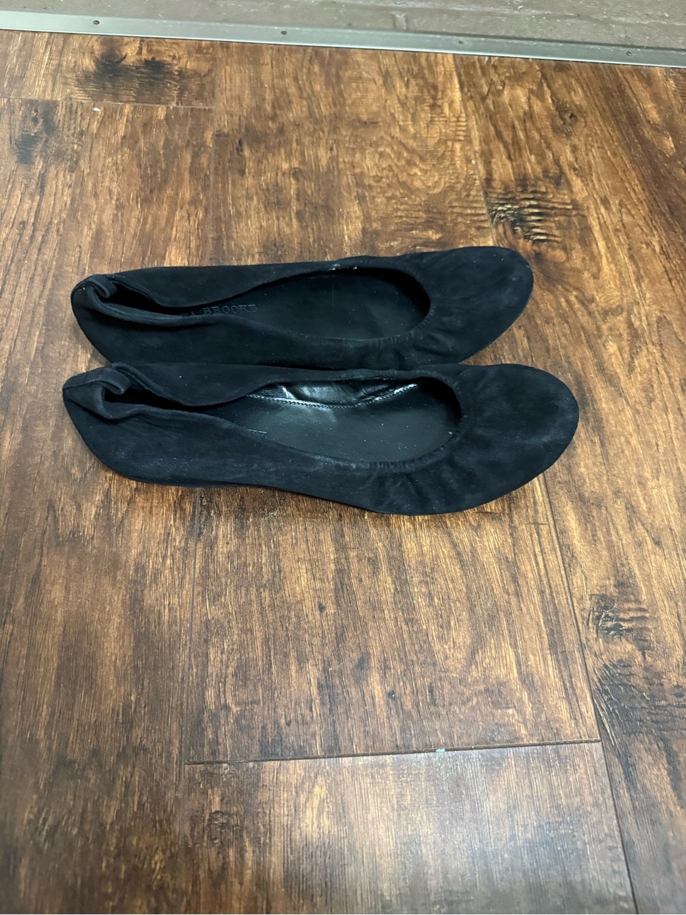 Audrey Brooke Black Suede Ballet Flats